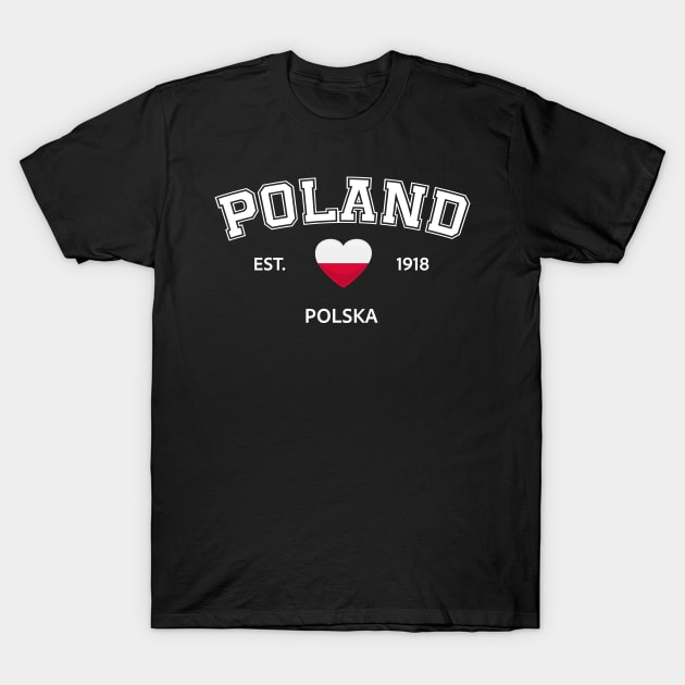 Poland T-Shirt by SunburstGeo